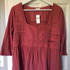 Anthropologie Burnt rust color top